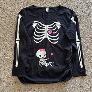 Maternity Glow in the Dark Skeleton Costume Shirt XXL